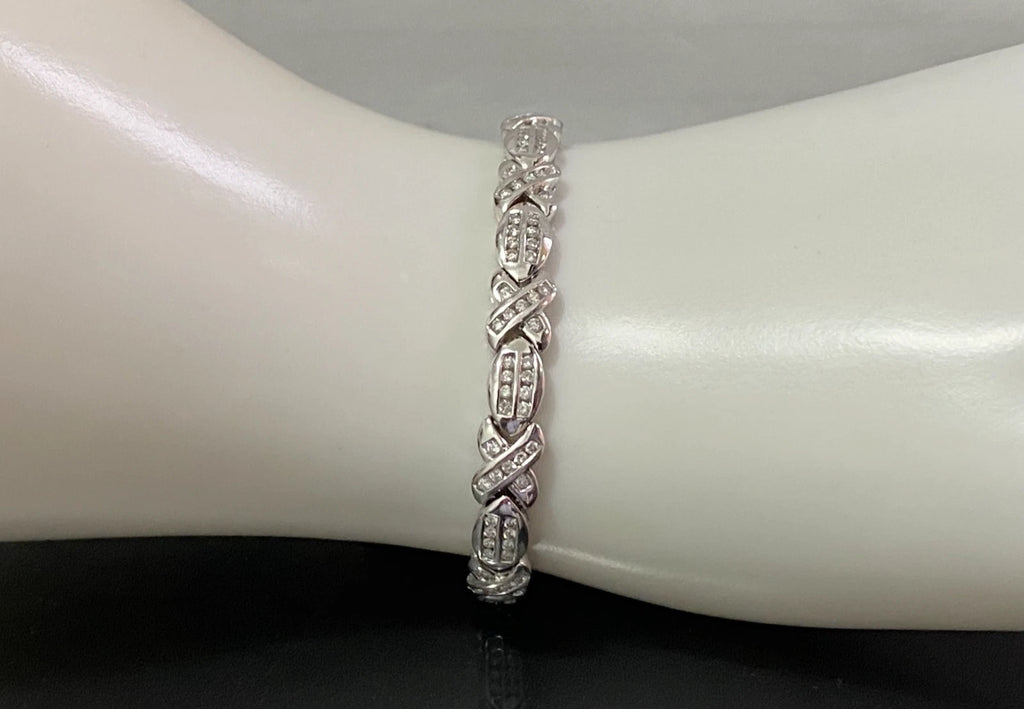 14K White Gold 1.50ct Diamond Channel-Set Bracelet