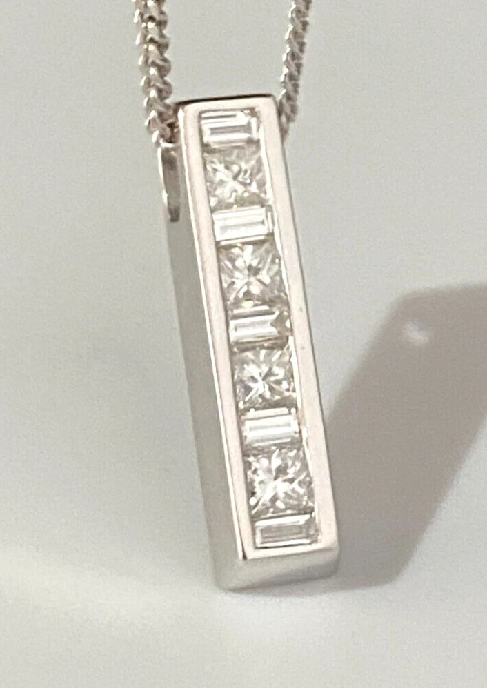 18K White Gold W/ 0.60CT Diamond Pendant
