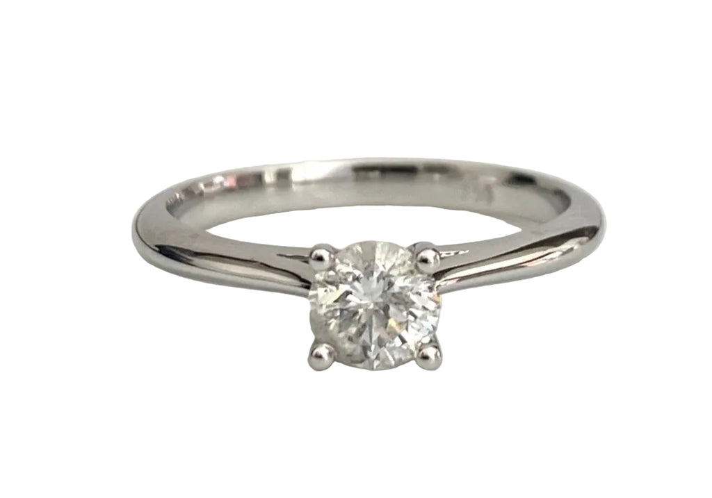 18K White Gold & 0.45CT Diamond Solitaire Engagement Ring Size M (US 6.25)