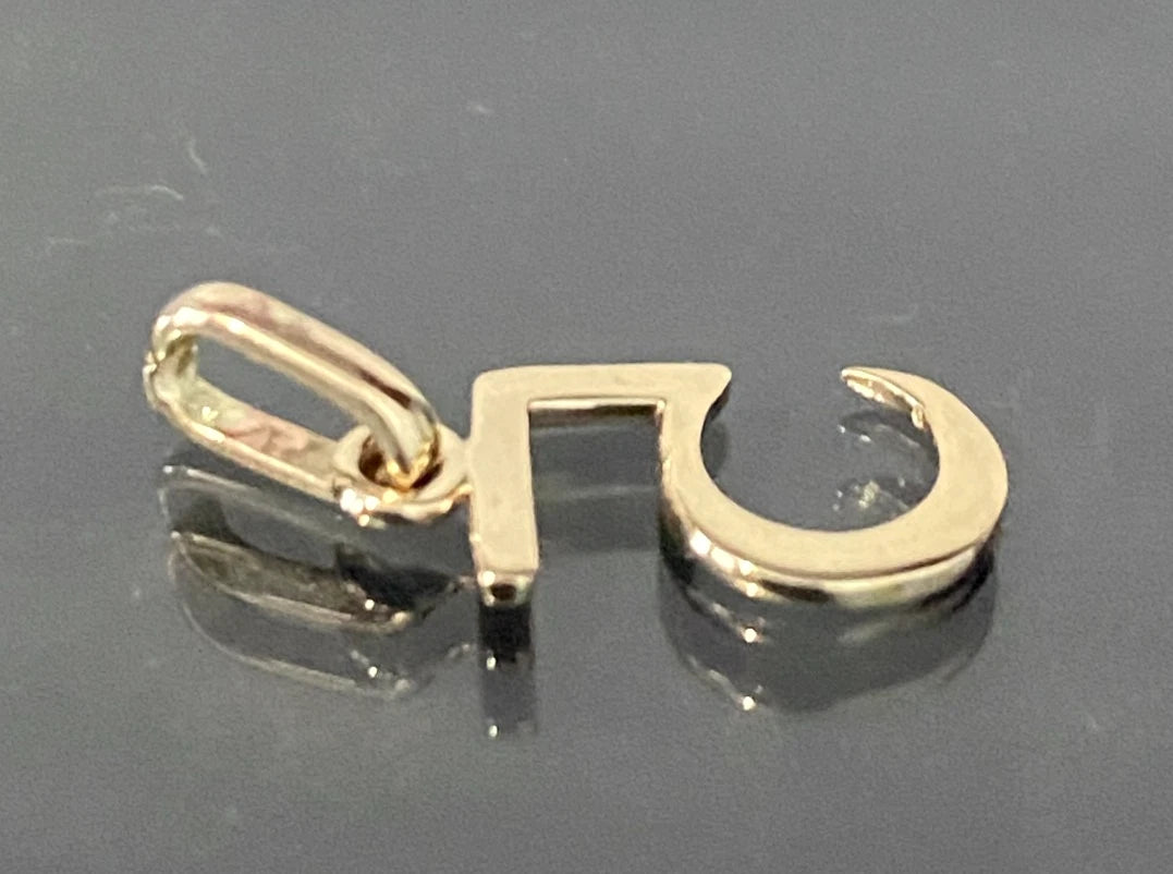 9K Yellow Gold Number 5 Charm / Pendant