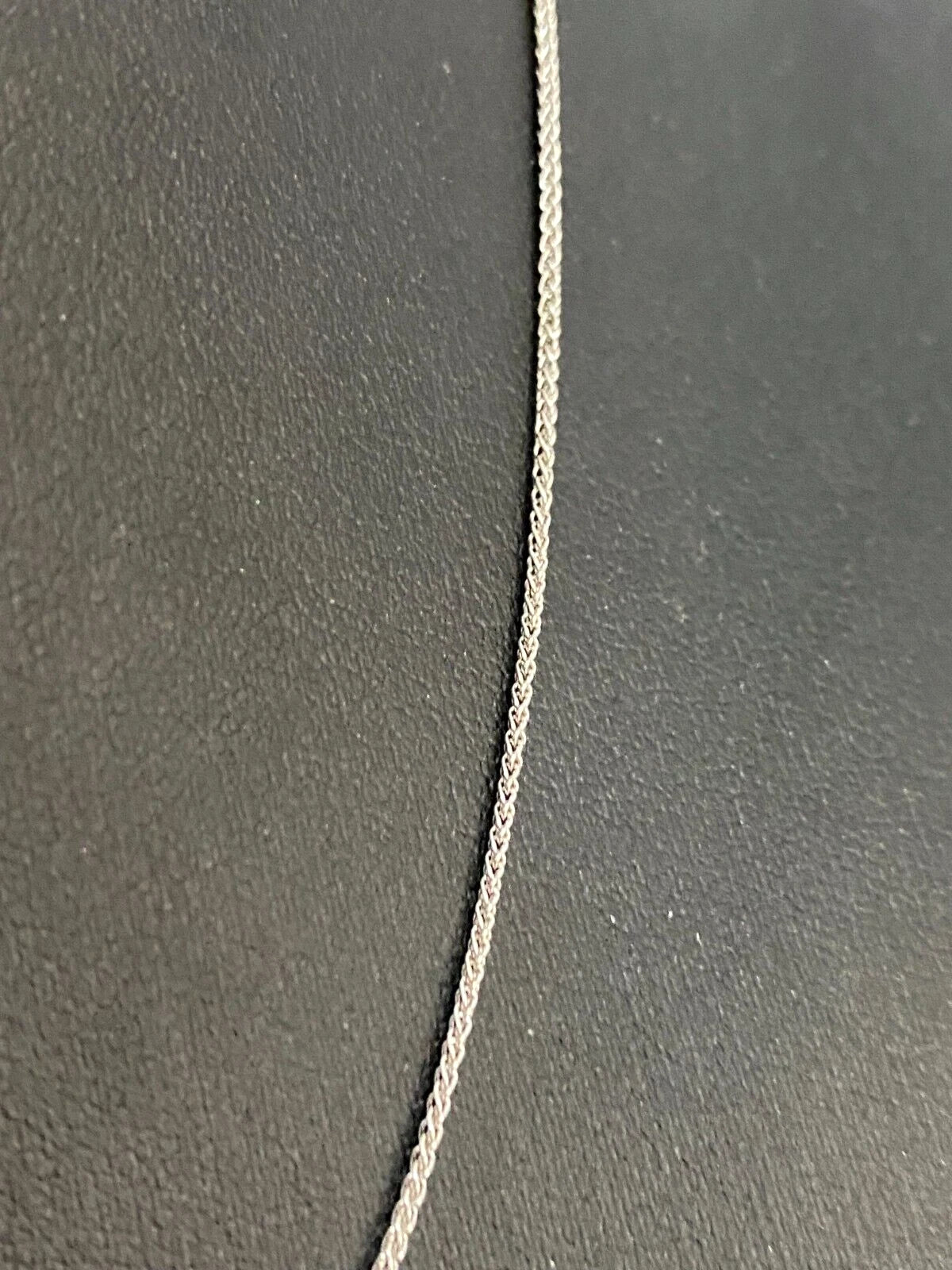 18K White Gold Wheat Link Chain Necklace 46cm Long