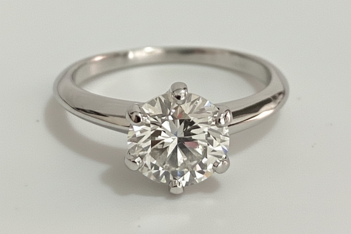 950 Platinum 1.50ct Round Brilliant Diamond Solitaire Engagement Ring – F/G SI