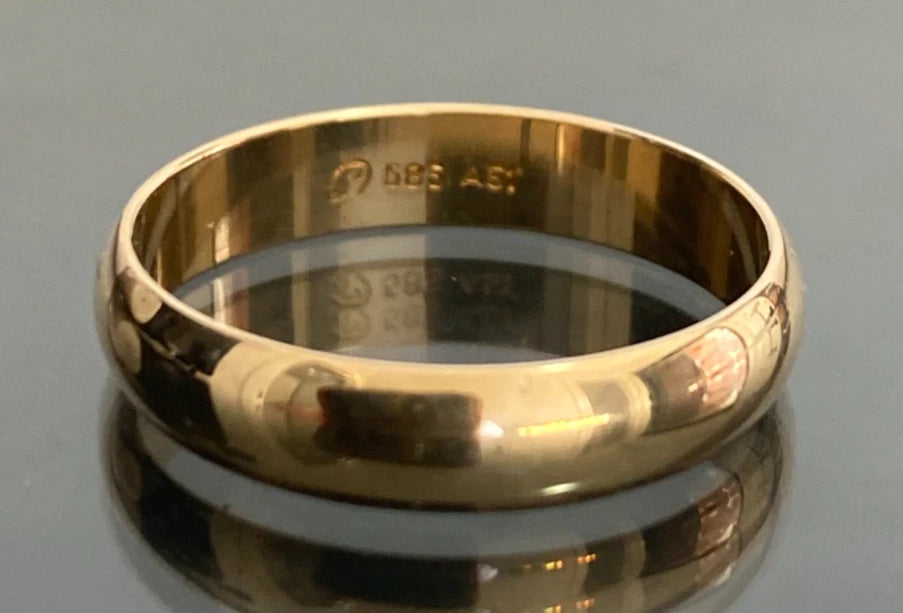 14ct Rose Gold Plain Wedding Band Ring – Size S (US 9.15)