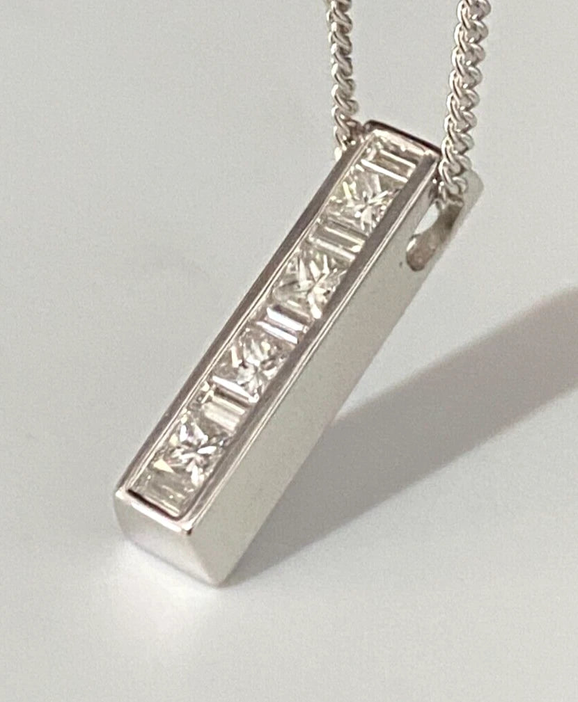 18K White Gold W/ 0.60CT Diamond Pendant