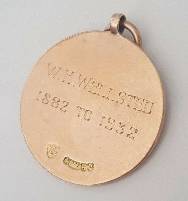 9K Rose Gold & Enamel Fob Medal C1932