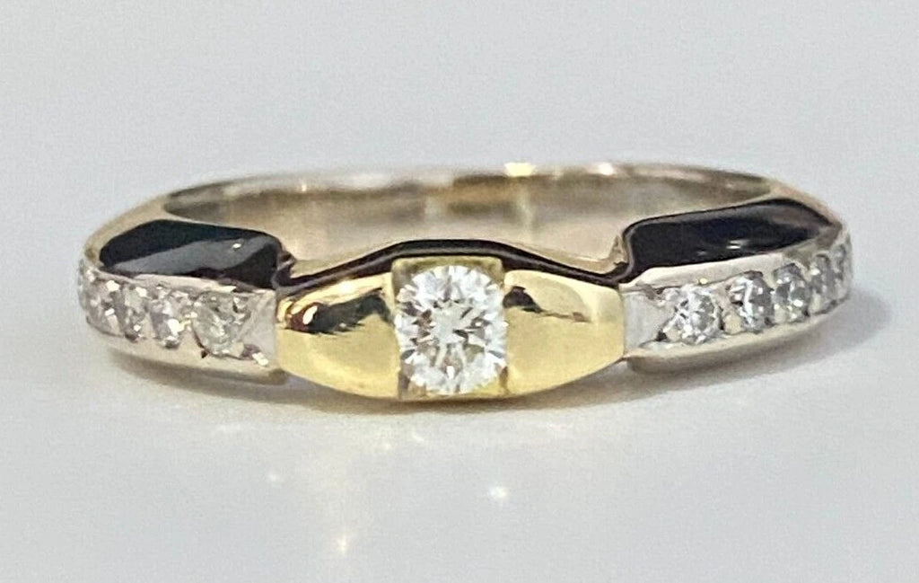 18K White Gold & 0.28CT Diamond Engagement Ring Size J 1/2 - 5