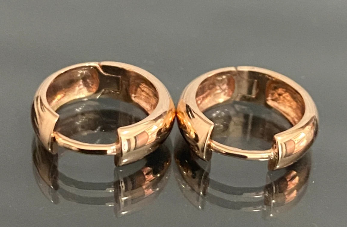 9ct Rose Gold Round Huggie Earrings