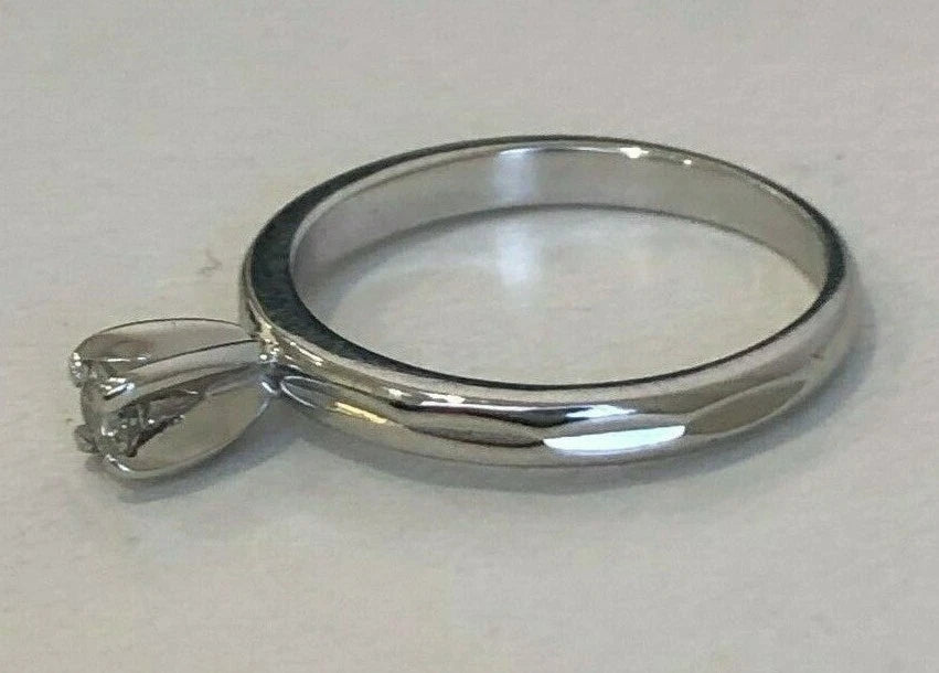 Pair of 14K White Gold & Diamond Engagement Ring Size J 1/2 - 5