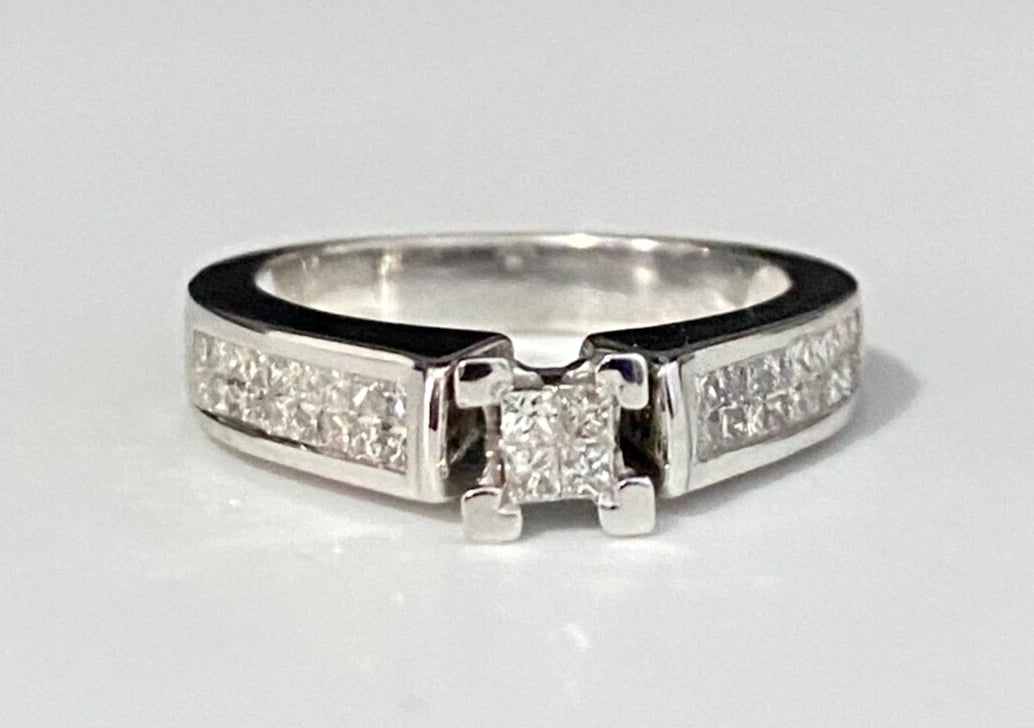 10K White Gold & 0.55CT Diamond Engagement Ring Size M 1/2 - 6 1/4
