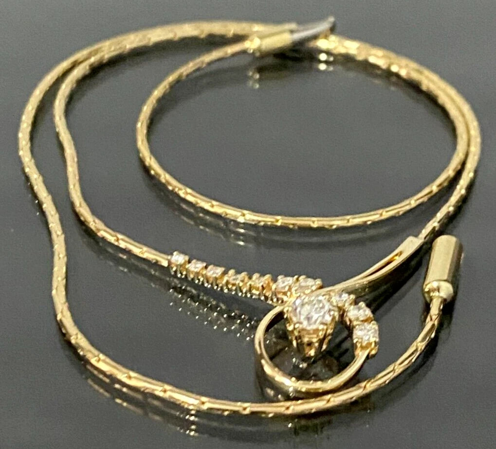 14K Yellow Gold & 0.50CT Diamond Necklace 41cm Long