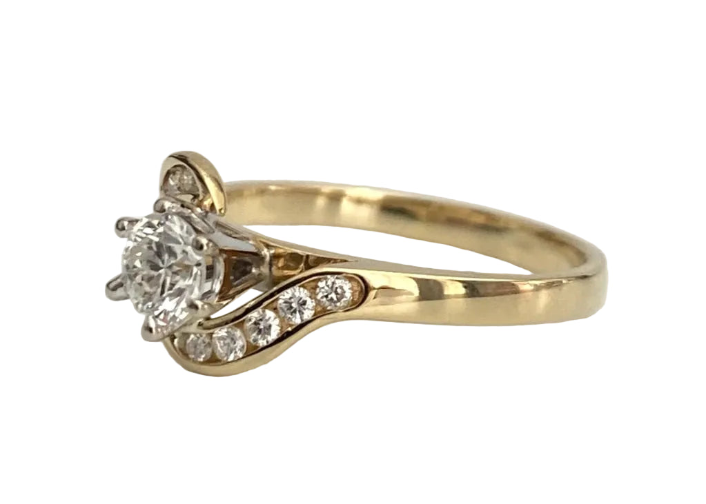 18ct Yellow Gold 0.45ct Diamond Solitaire Engagement Ring - Size N 1/2 (US 7)
