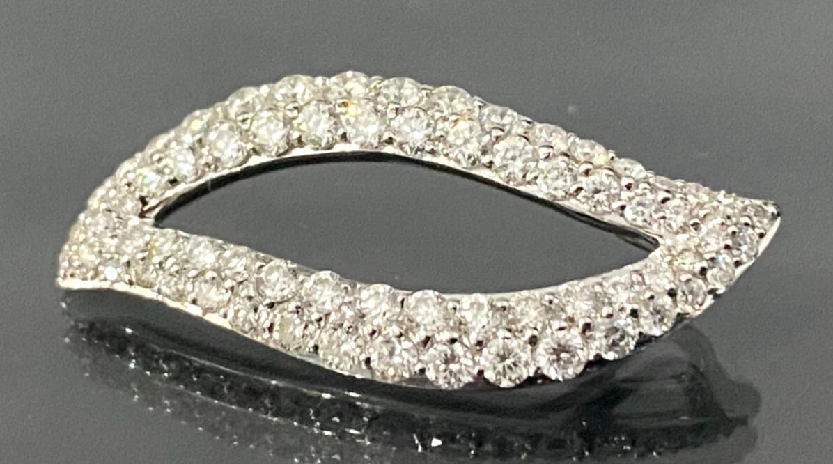 14K White Gold W/ 1.00CT Brilliant Diamond Drop Pendant