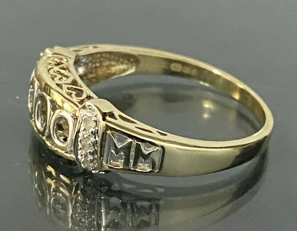 9K Yellow Gold & Diamond "2000" MILLENIUM Ring Size X - 11 5/8