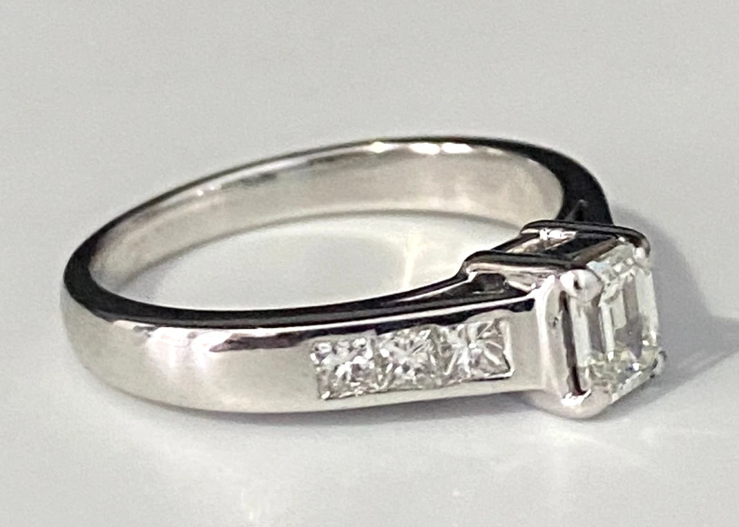 18K White Gold & 0.75CT Diamond Engagement Ring Size L - 5 3/4