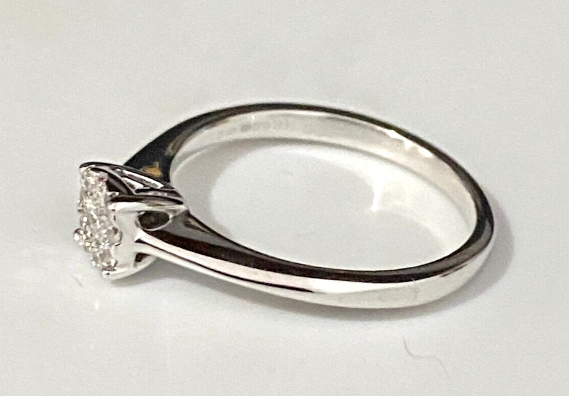 9K White Gold & 0.15CT Diamond Engagement Ring Size K 1/2 - 5 3/8