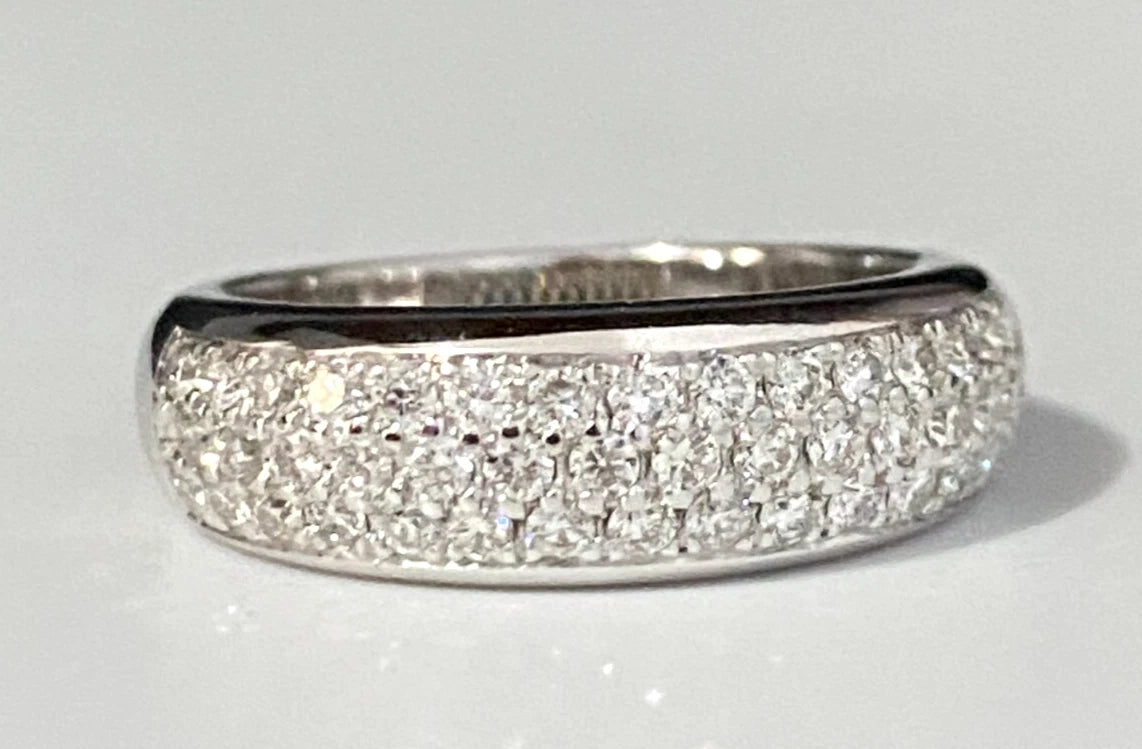 14K White Gold & 0.45CT Diamond Pave Anniversary Ring Size J - 4 5/8