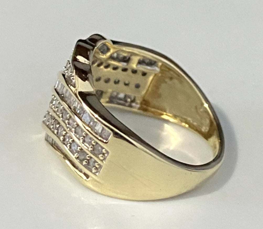 10K Yellow Gold & 0.75CT Diamond Dress Ring Size J - 5