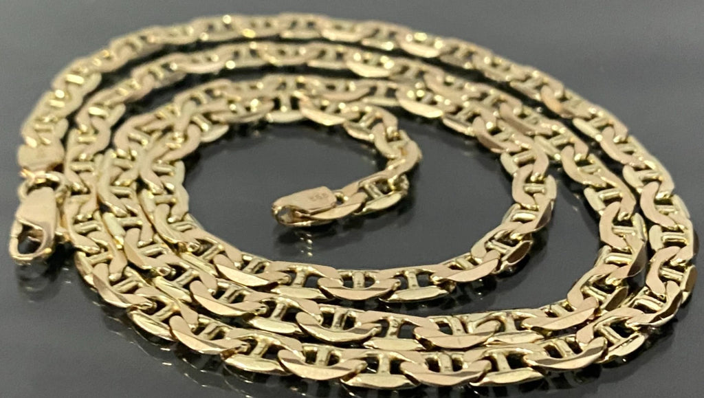 14K Yellow Gold Anchor Link Chain Necklace 57.0cm Long