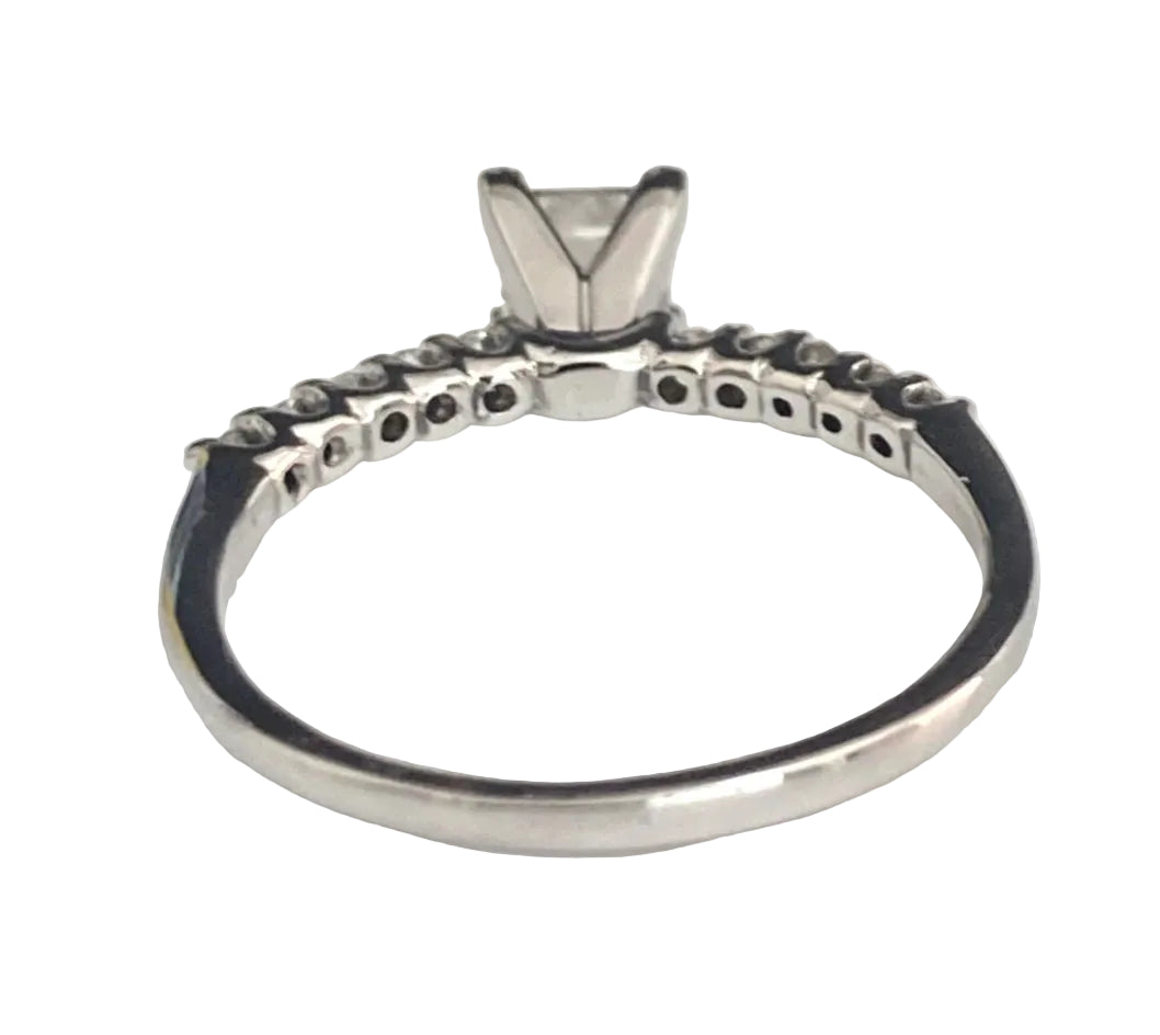14K White Gold & 0.75CT Diamond Solitaire Engagement Ring Size P 1/2 (US 8)