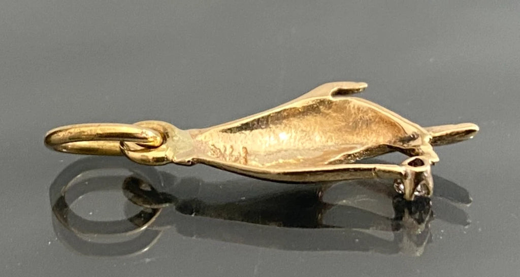14K Solid Yellow Gold Diamond Figural Hand Pendant / Charm