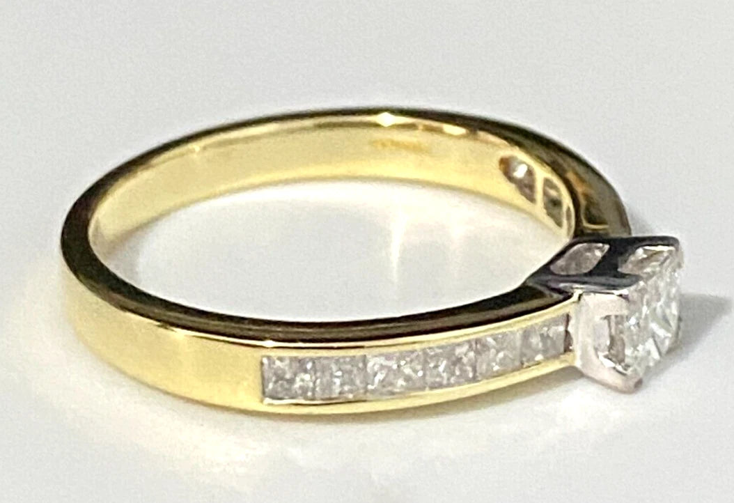 18K Yellow Gold & 0.75CT Diamond Engagement Ring Size M 1/2 - 6 1/4