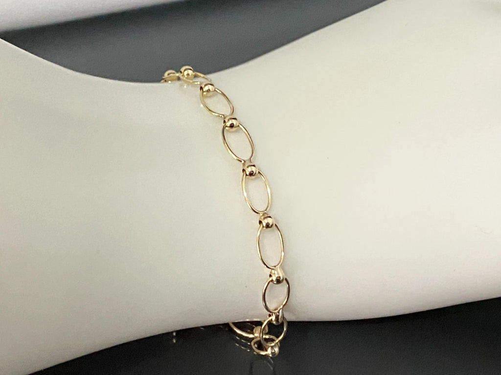 9K Yellow Gold Oval Link Bracelet 19cm Long