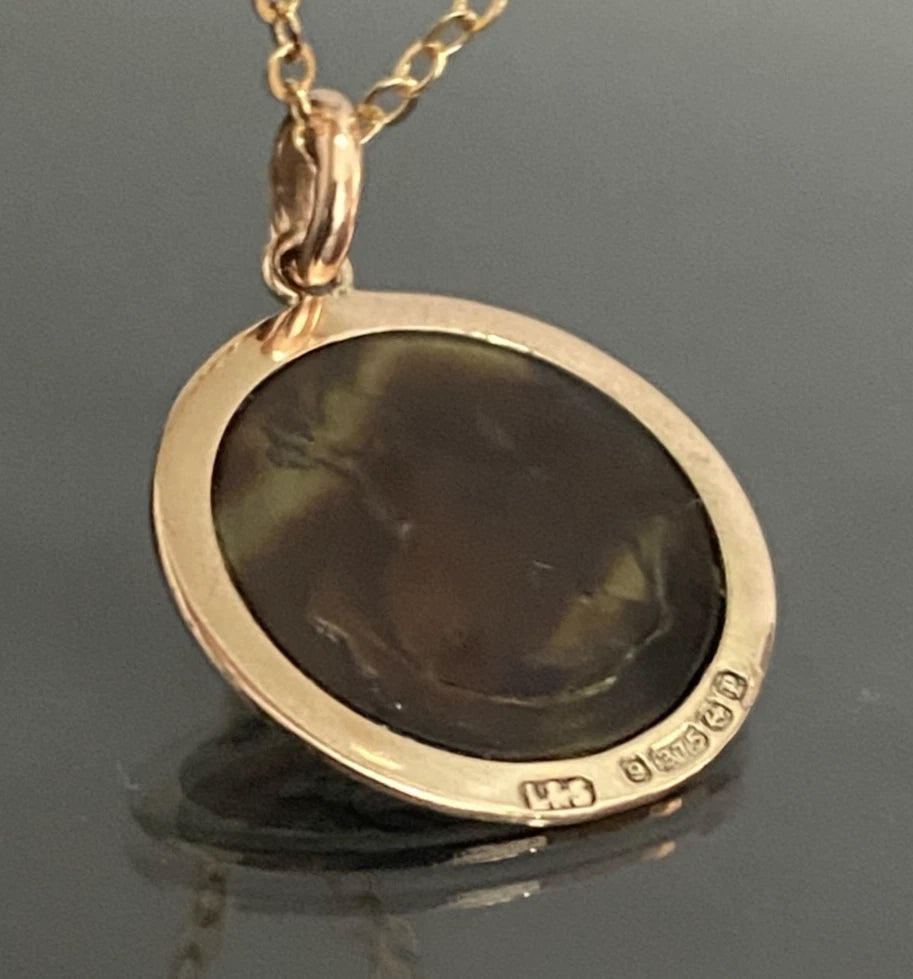 Antique WWI 9ct Rose Gold Norfolk Regiment Tortoiseshell Pendant – Circa 1914