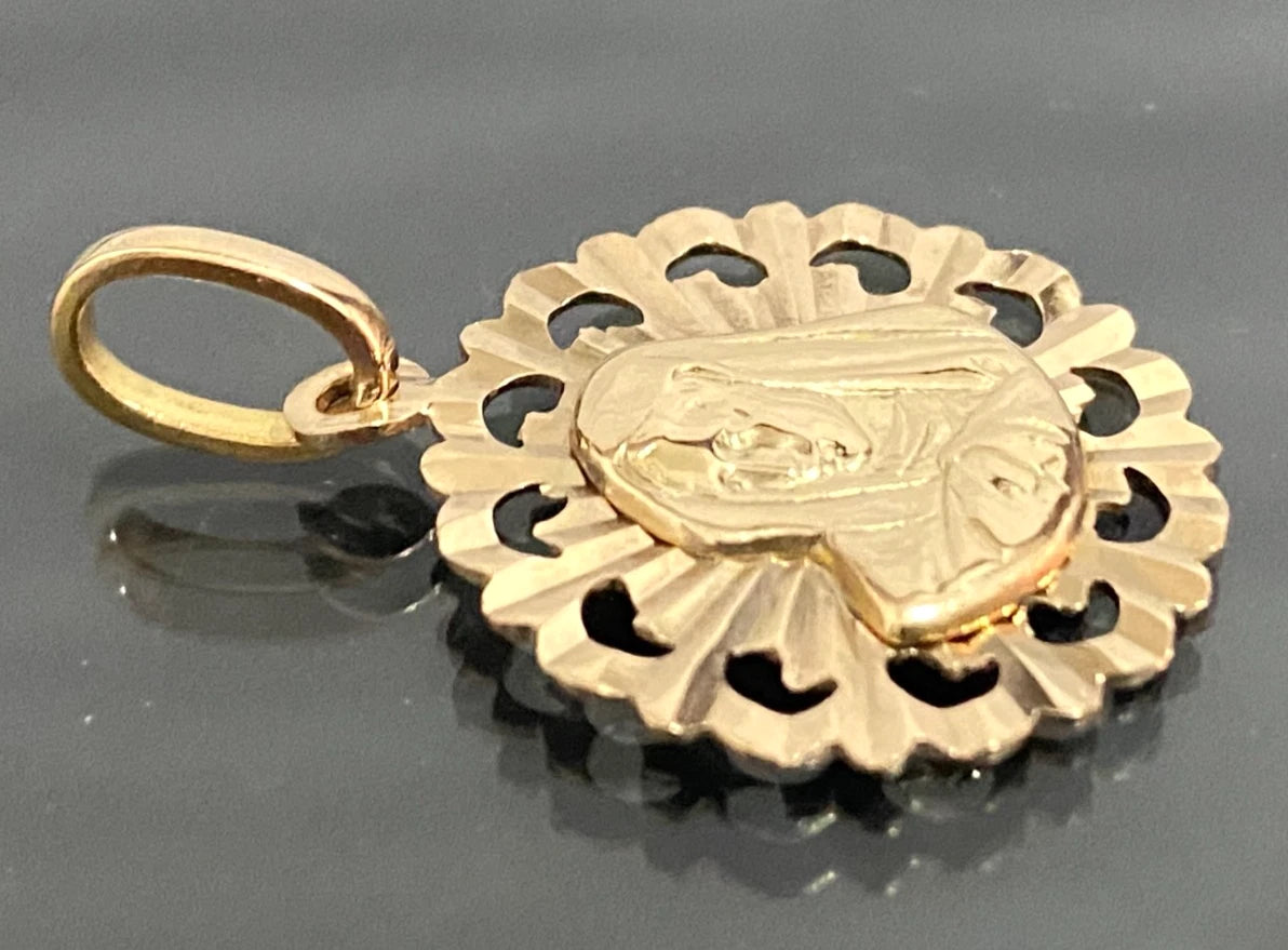 Vintage 18K Rose Gold with Virgin Mary Pendant
