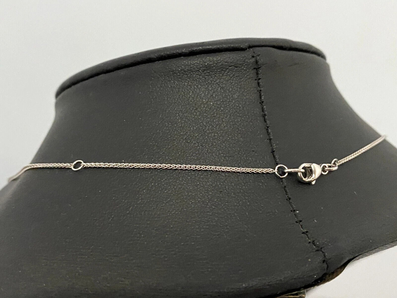 18K White Gold Wheat Link Chain Necklace 46cm Long