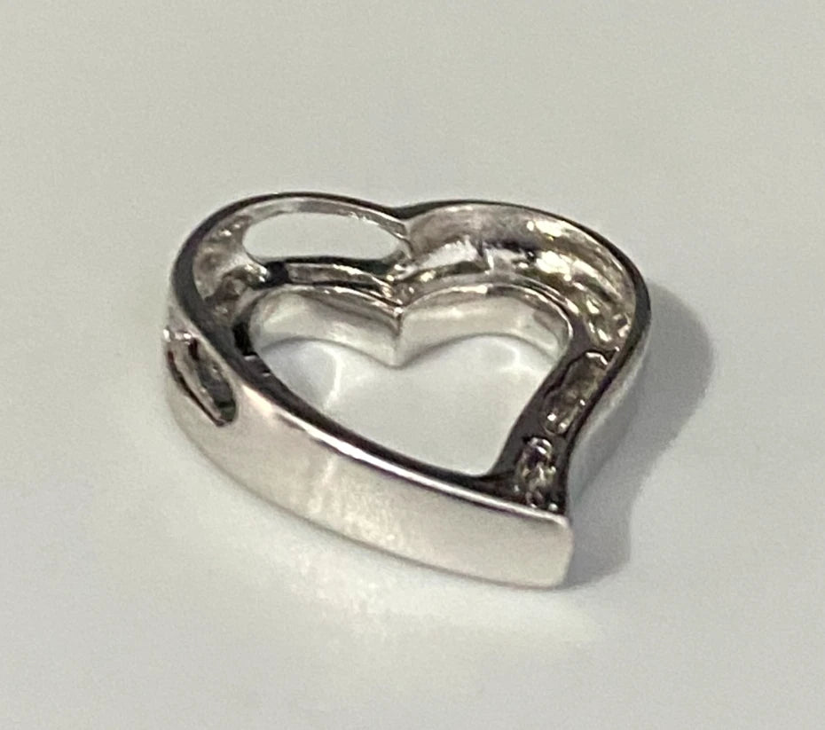 9K White Gold & 0.25CT Diamond Channel Set Heart Pendant