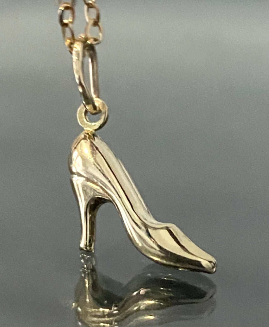 9K Yellow Gold High Heel Shoe Charm / Pendant
