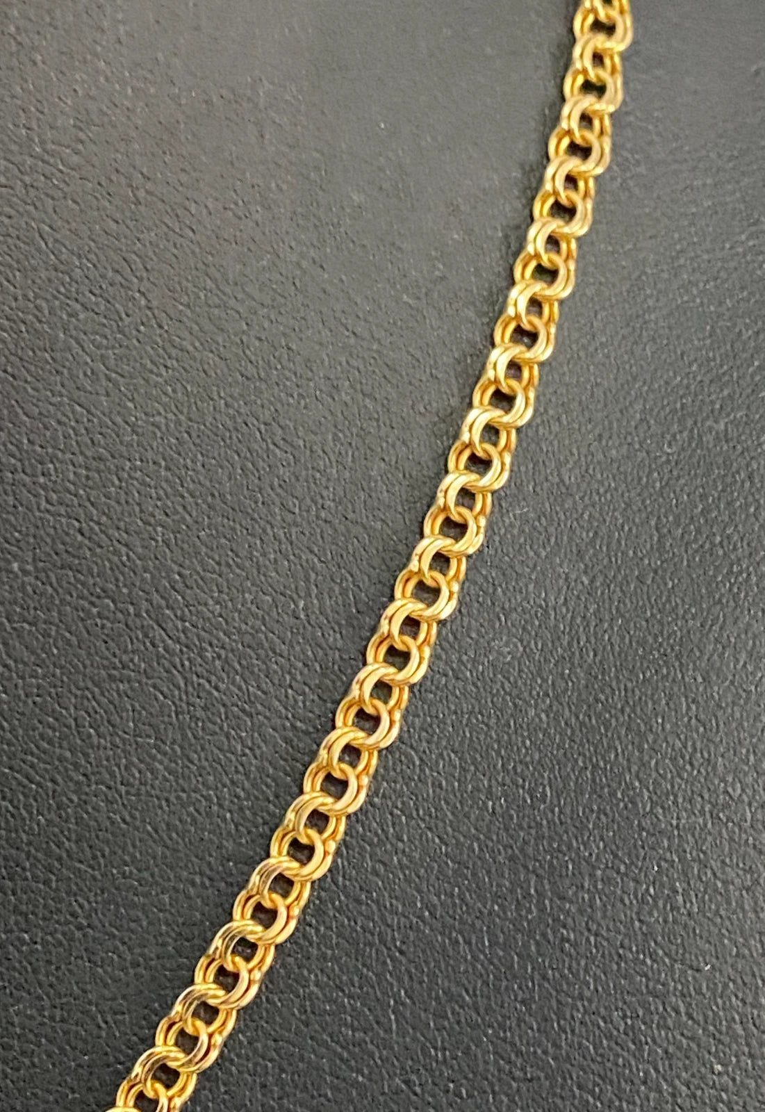 Vintage 12K Yellow Gold Chino Link Chain Necklace 46cm Long