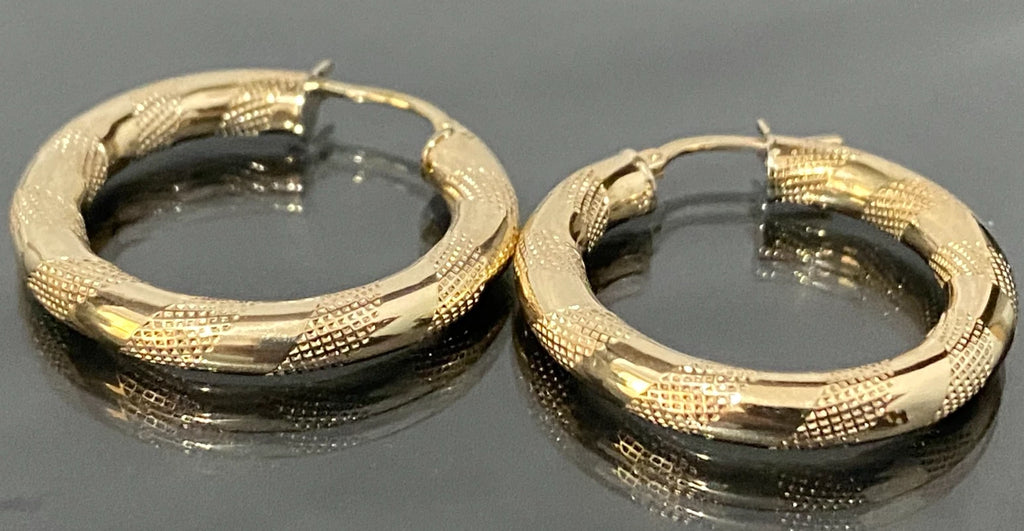 Italian 9K Yellow Gold Hoop Earrings 27.0mm