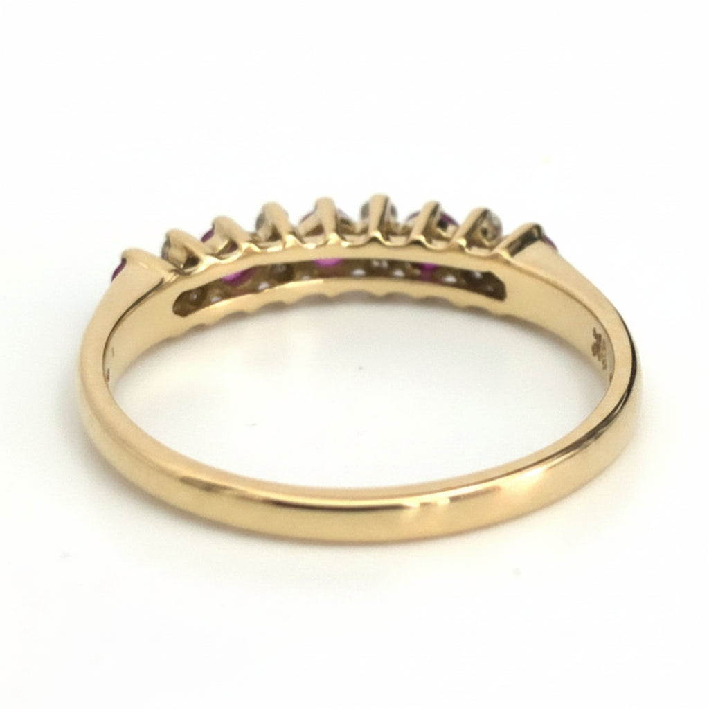 18ct Yellow Gold Ruby & Diamond Ring – Size T (US 9.75)