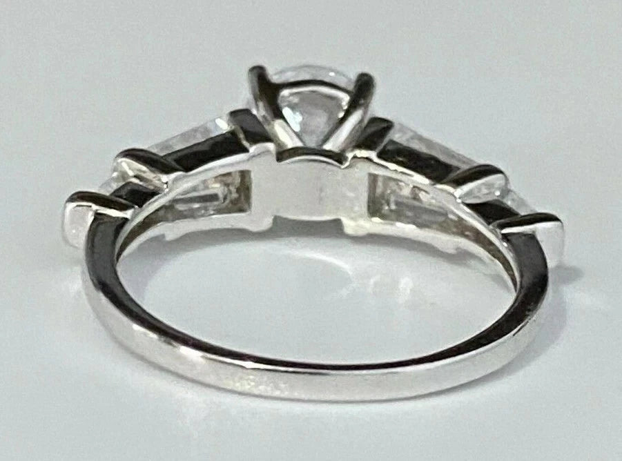 9K White Gold & Cubic Zirconia Engagement Ring Size M - 6
