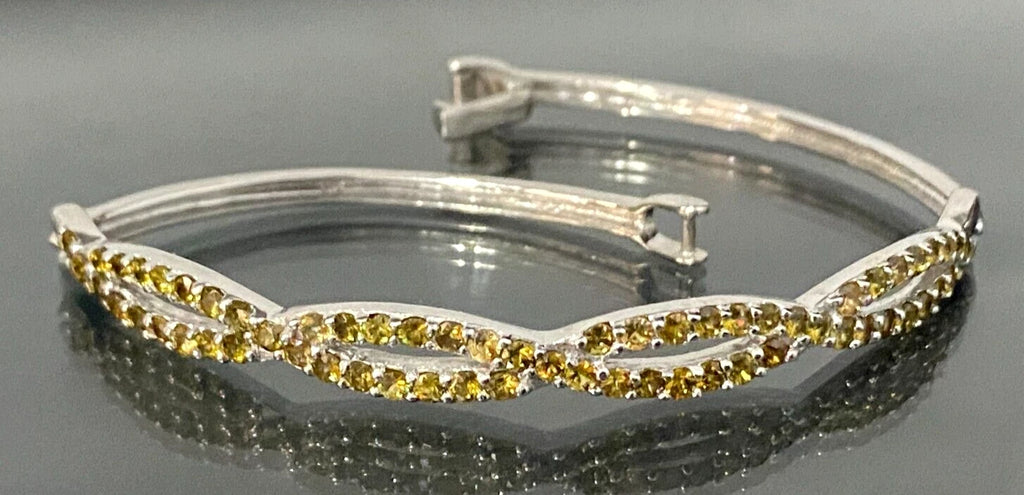 9K White Gold & 2.14CT Sphene Pave Set Bangle