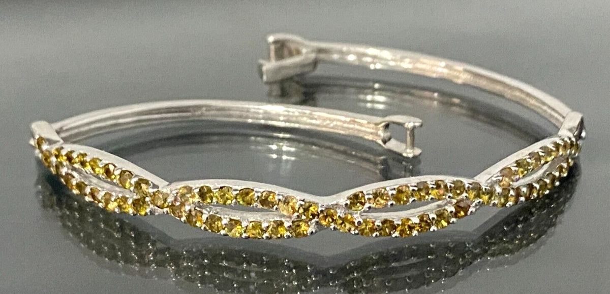 9K White Gold & 2.14CT Sphene Pave Set Bangle