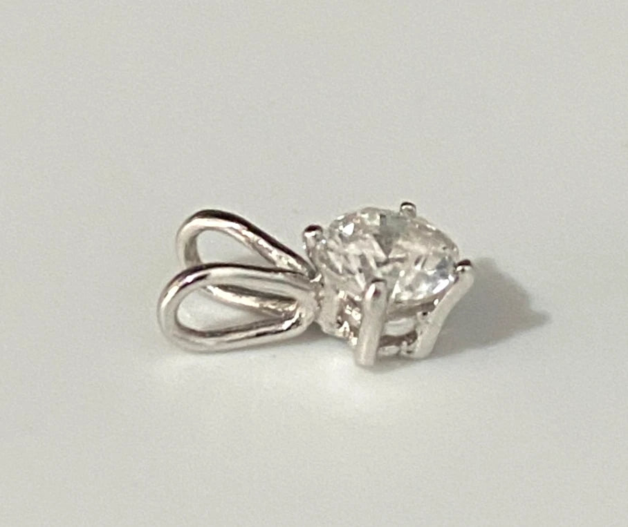 14K White Gold & 0.35CT Diamond Single Stone Pendant