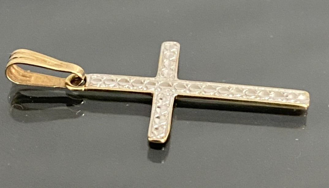 9ct Yellow Gold Cross Pendant 32.0mm High