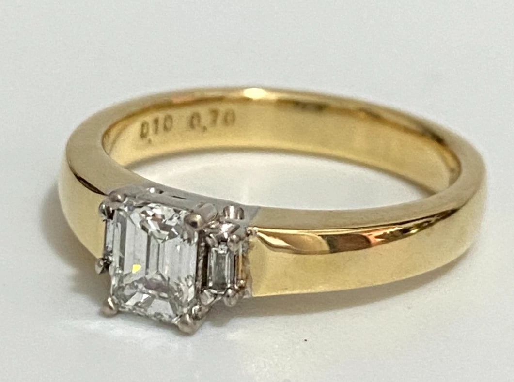 18K Yellow Gold & Diamond Solitaire Engagement Ring - Size T (US 9.75)