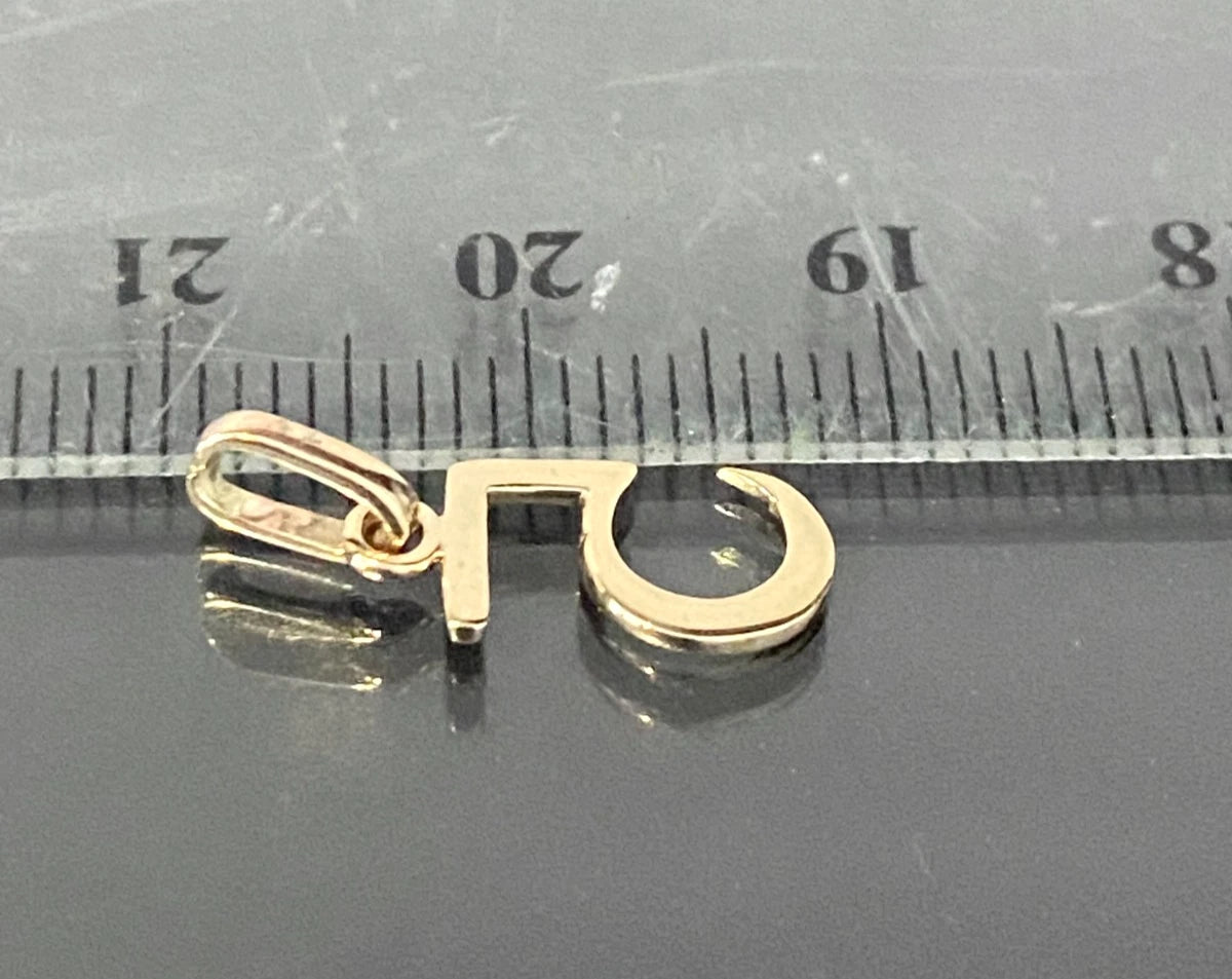 9K Yellow Gold Number 5 Charm / Pendant