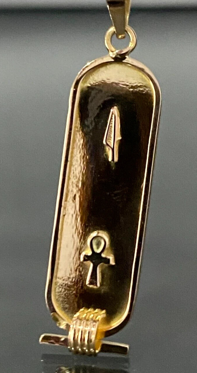 18K Yellow Gold Egyptian Hieroglyphics Pendant