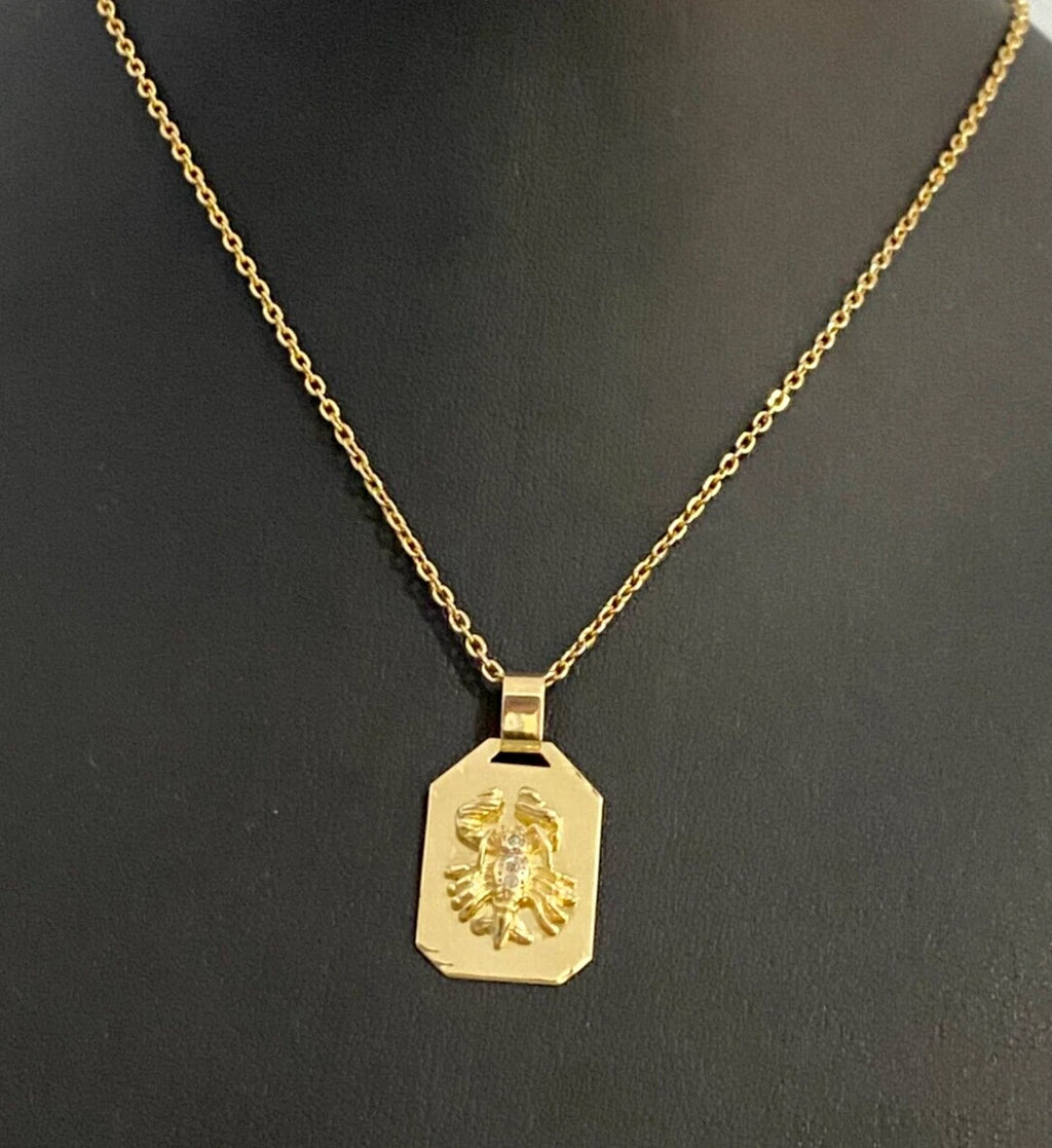 14K Yellow Gold Scorpio Zodiac Sign Pendant