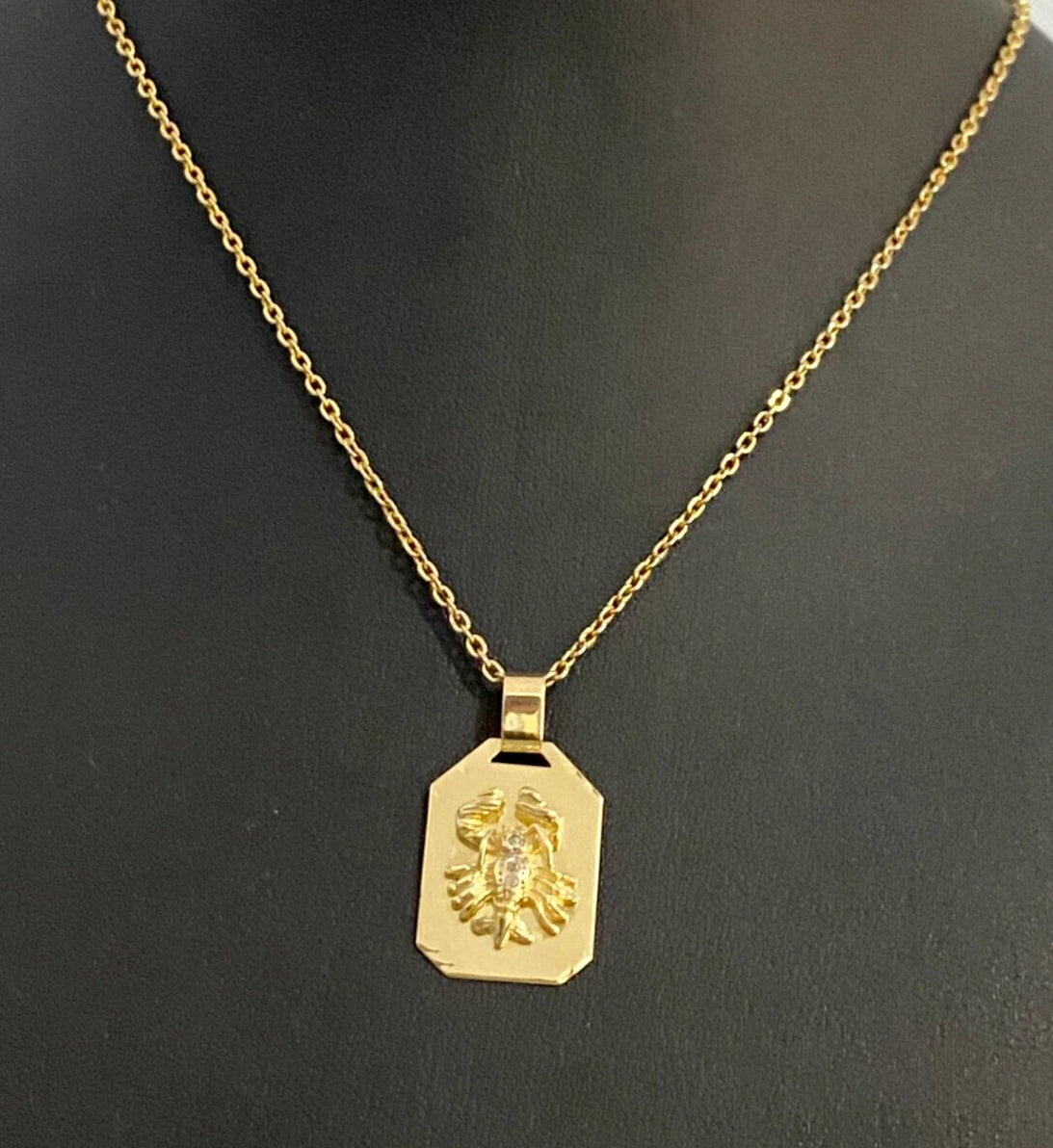14K Yellow Gold Scorpio Zodiac Sign Pendant