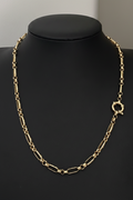 Vintage 9K Yellow Gold Ornate Fancy Link Chain Necklace 52cm Long