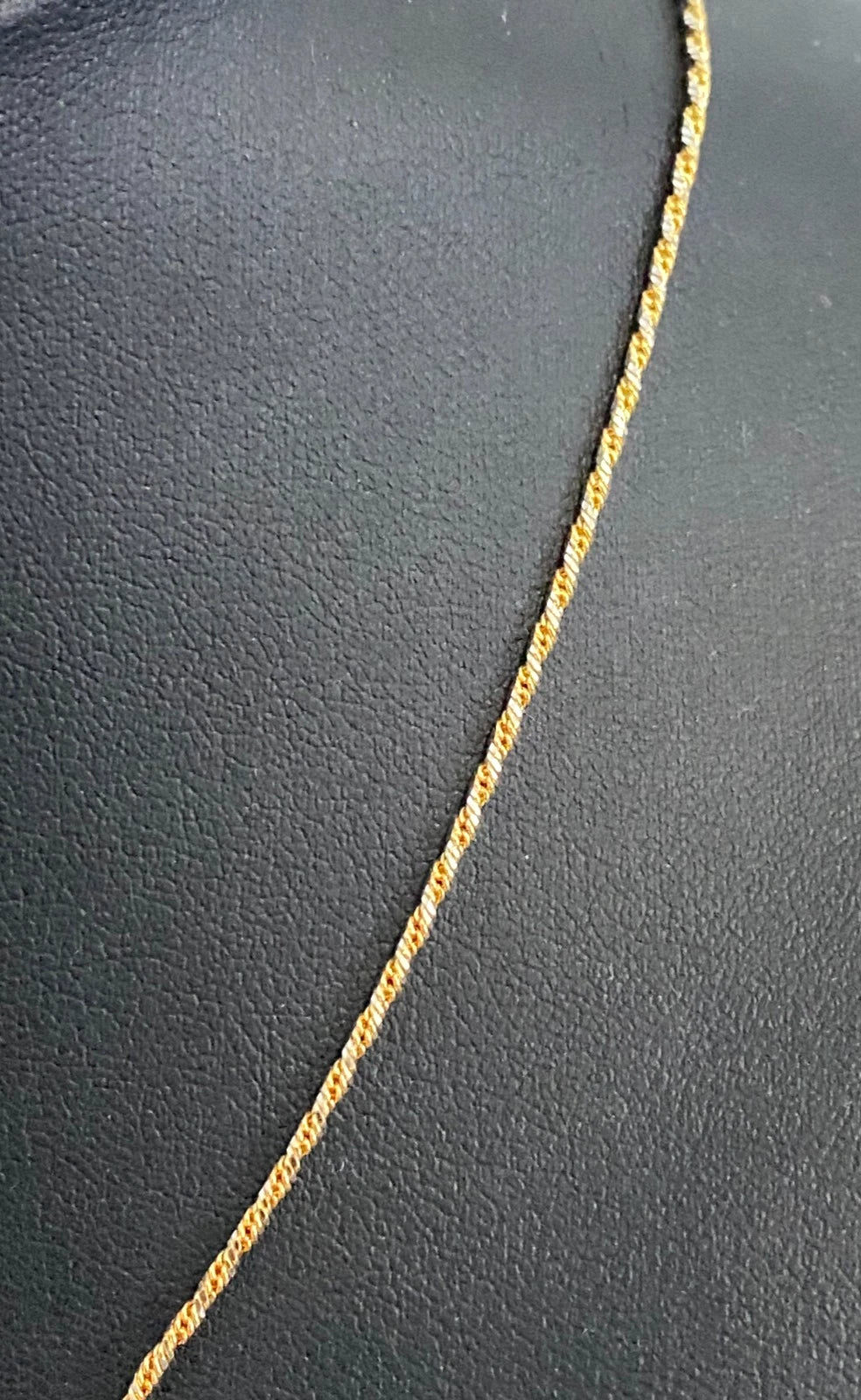 18K Yellow Gold Rope Link Chain Necklace 46cm Long