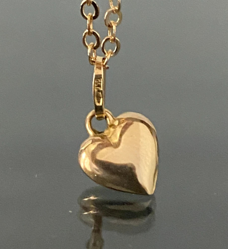 Italian 18K Yellow Gold Heart Charm/ Pendant