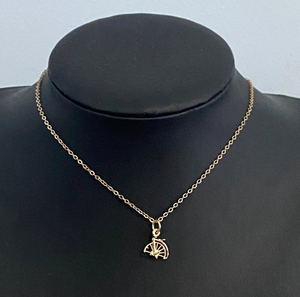 9K Yellow Gold Unicycle Charm / Pendant