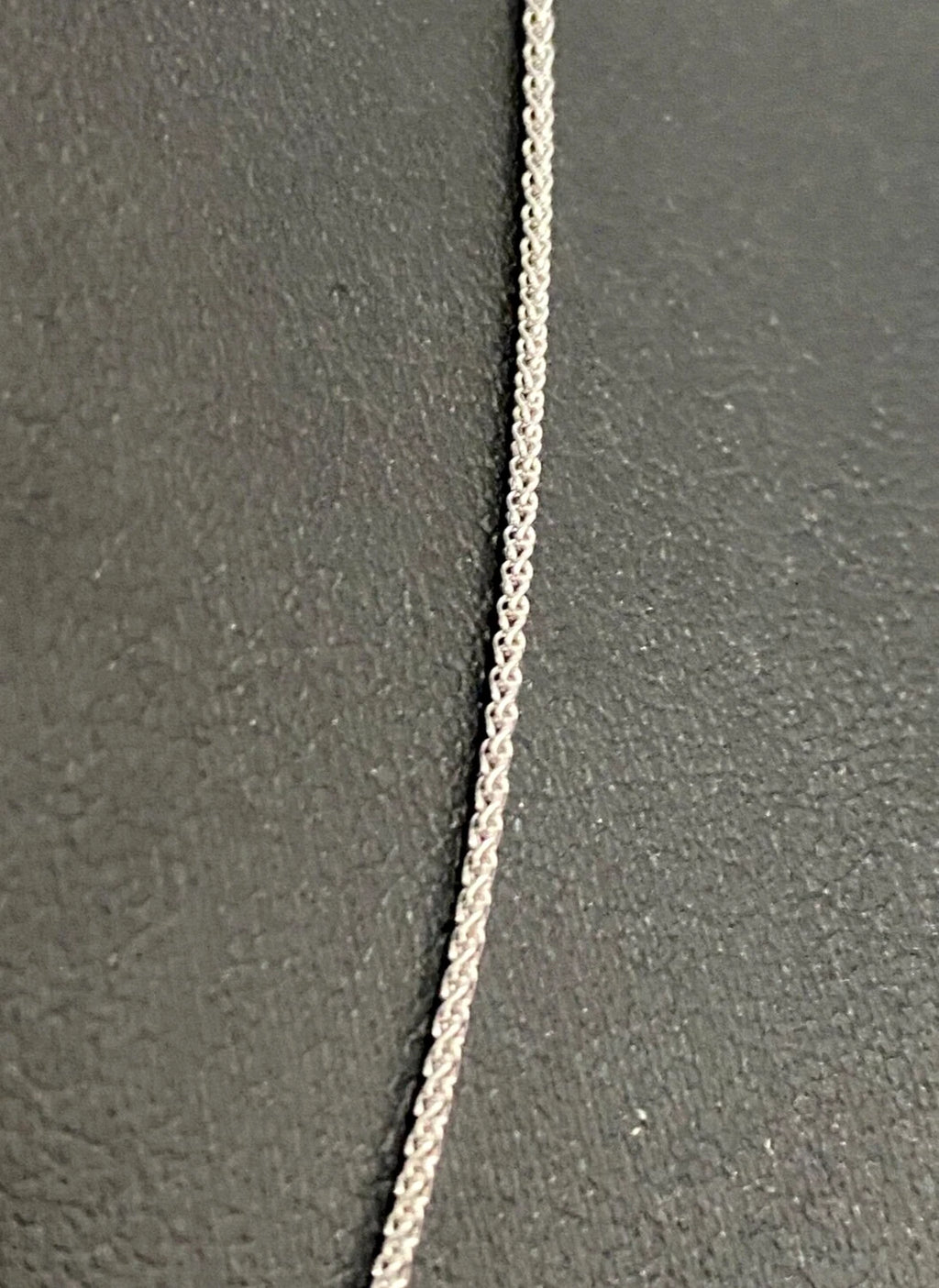 18K White Gold Wheat Link Chain Necklace 45cm Long