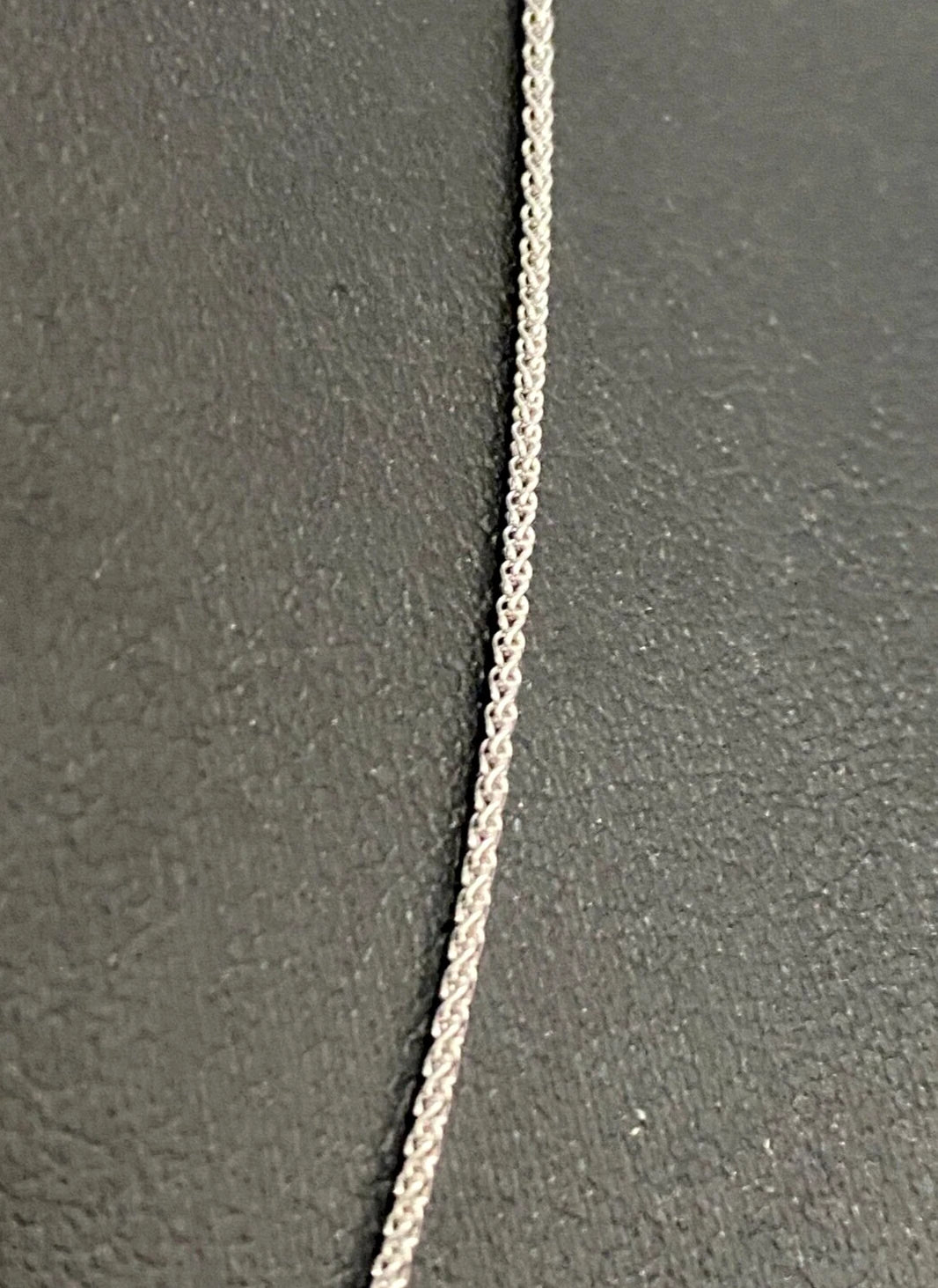 18K White Gold Wheat Link Chain Necklace 45cm Long